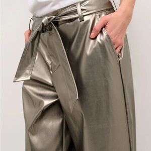 Elegant Metallic Wide Leg Pants